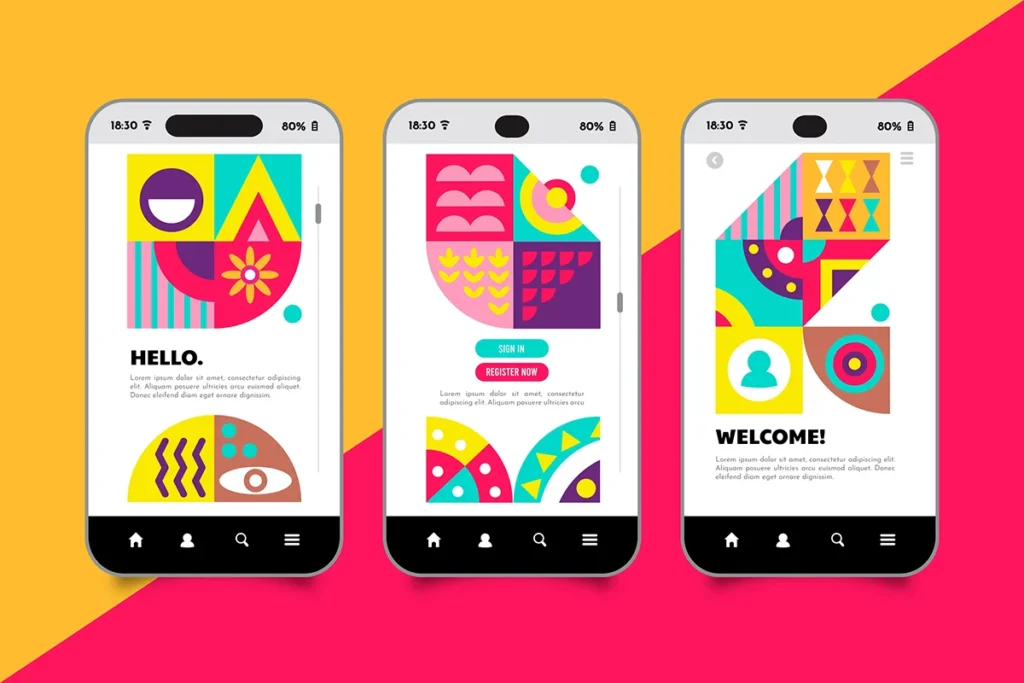 Design estratégico aplicado em tela de smartphone demonstrando elementos visuais que aumentam o engajamento no Reels e Stories.