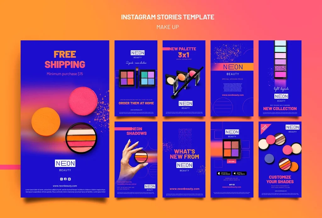 Aplicação de identidade de marca em posts de redes sociais.